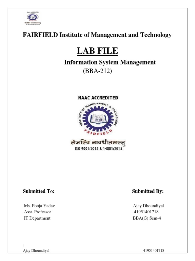 FAIRFIELD Lab File Covers SQL Functions | PDF | Relational Database ...