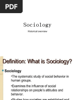 Sociology: Historical Overview