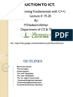 II&CT Lecture 19-20 Programming Fundamentals (Basics, Pre Postfix Operators)