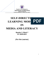 Self-Directed Learning Module IN Media and Literacy: Department of Education