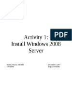 Activity 1: Install Windows 2008 Server: Amaba, Marcus Albert M. December 5, 2017 CPE42FB1 Engr. Ariel Isidro