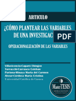 Cómo plantear las variables de una investigación, operacionalización de las variables 2019