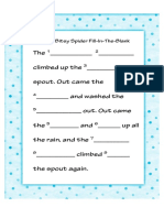 The Itsy Bitsy Spider Fill-In-The-Blank