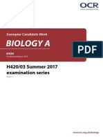 Biology A: H420/03 Summer 2017 Examination Series