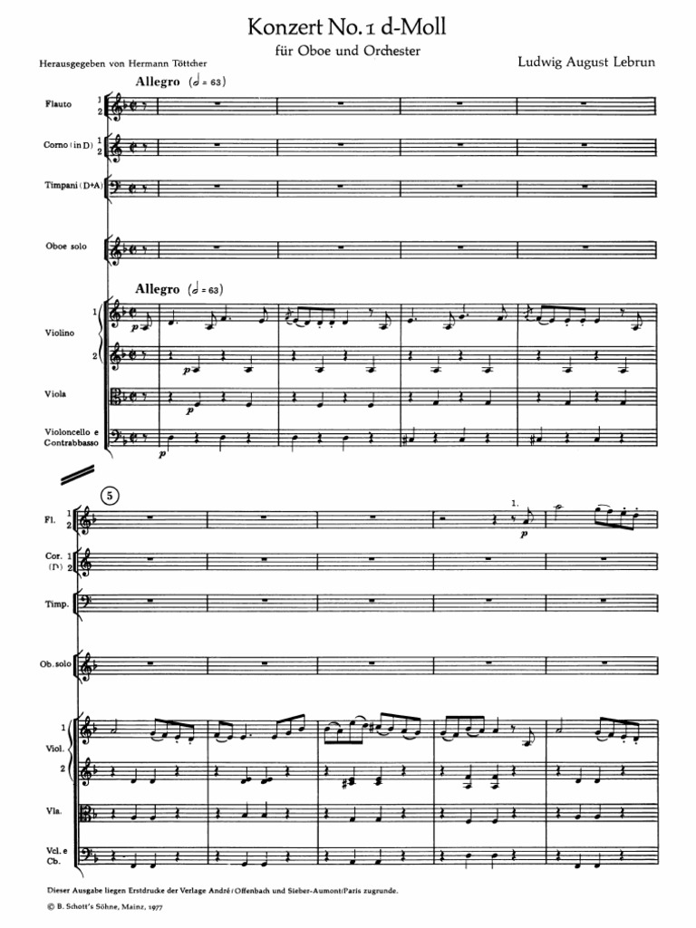 Lebrun Oboe Concerto No. 1 in D Minor (Orch. Score) PDF PDF