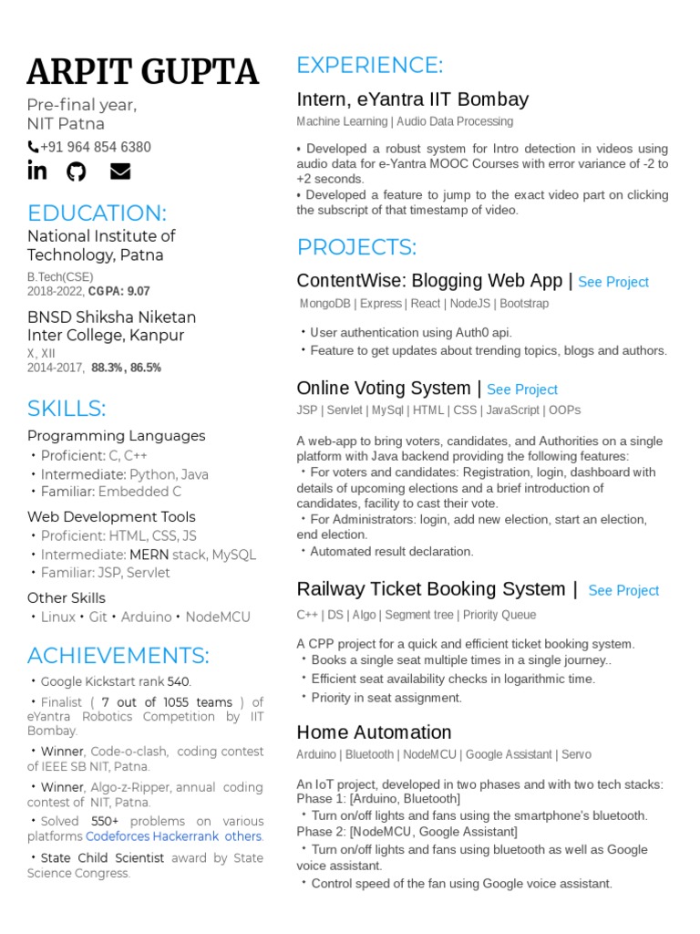 Arpit Gupta Resume | PDF | Web Application | Java Server Pages