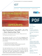 Dye Penetrant Test (DPT, LPI, PT) - Non Destructive Test - Welding & NDT