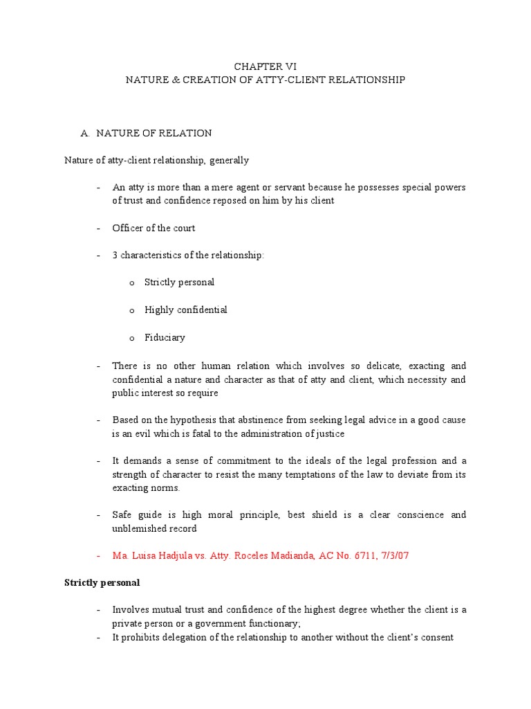 Nature & Creation of AttyClient Relationship PDF Fiduciary Lawyer