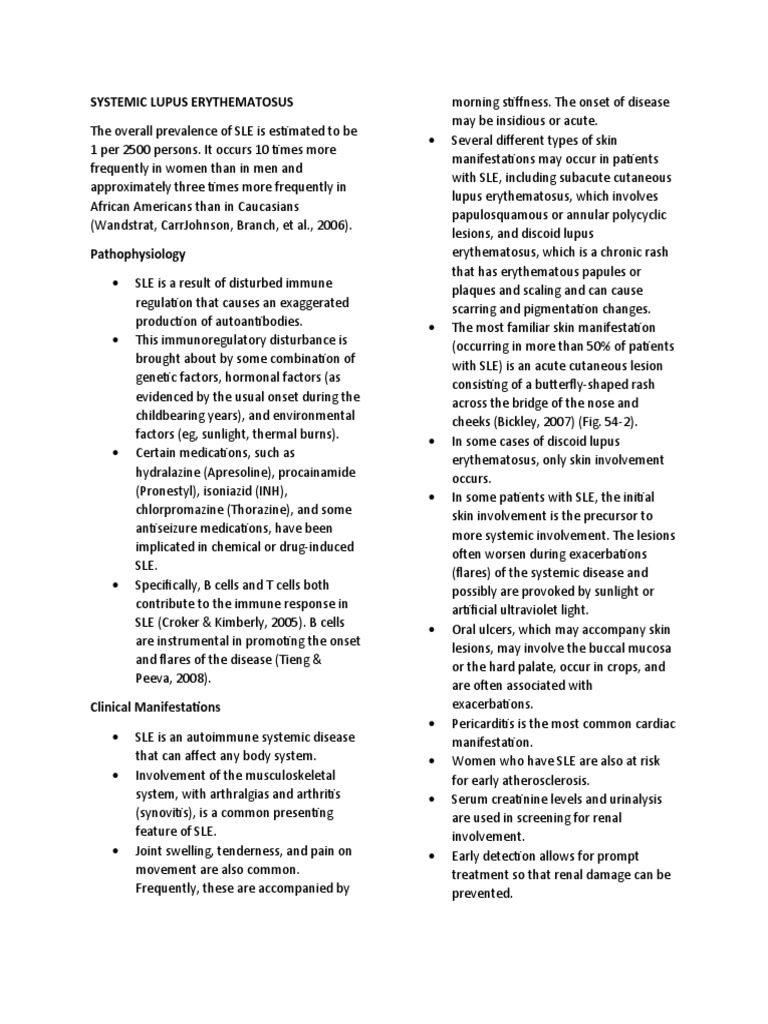 Understanding Systemic Lupus Erythematosus | PDF | Systemic Lupus ...