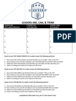 Leaders Are (Top Characteristics) Leaders Can (Top Abilities) Leaders Think (Top Beliefs)