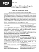 Comparison of Several Cotton Yarn Properties Before and After Conditioning