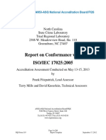 Report On Conformance With ISO/IEC 17025:2005: ANSI-ASQ National Accreditation Board/FQS