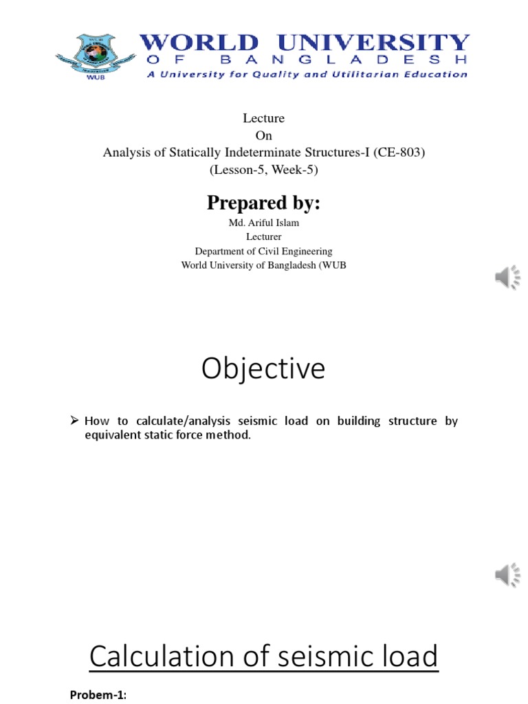 Seismic Load Analysis for Buildings | PDF | Solid Mechanics | Civil ...