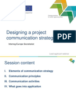 Designing A Project Communication Strategy: Interreg Europe Secretariat