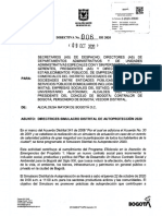 Directiva 006 de 2020 DIRECTRICES SIMULACRO DISTRITAL DE AUTOPROTECCION 2020