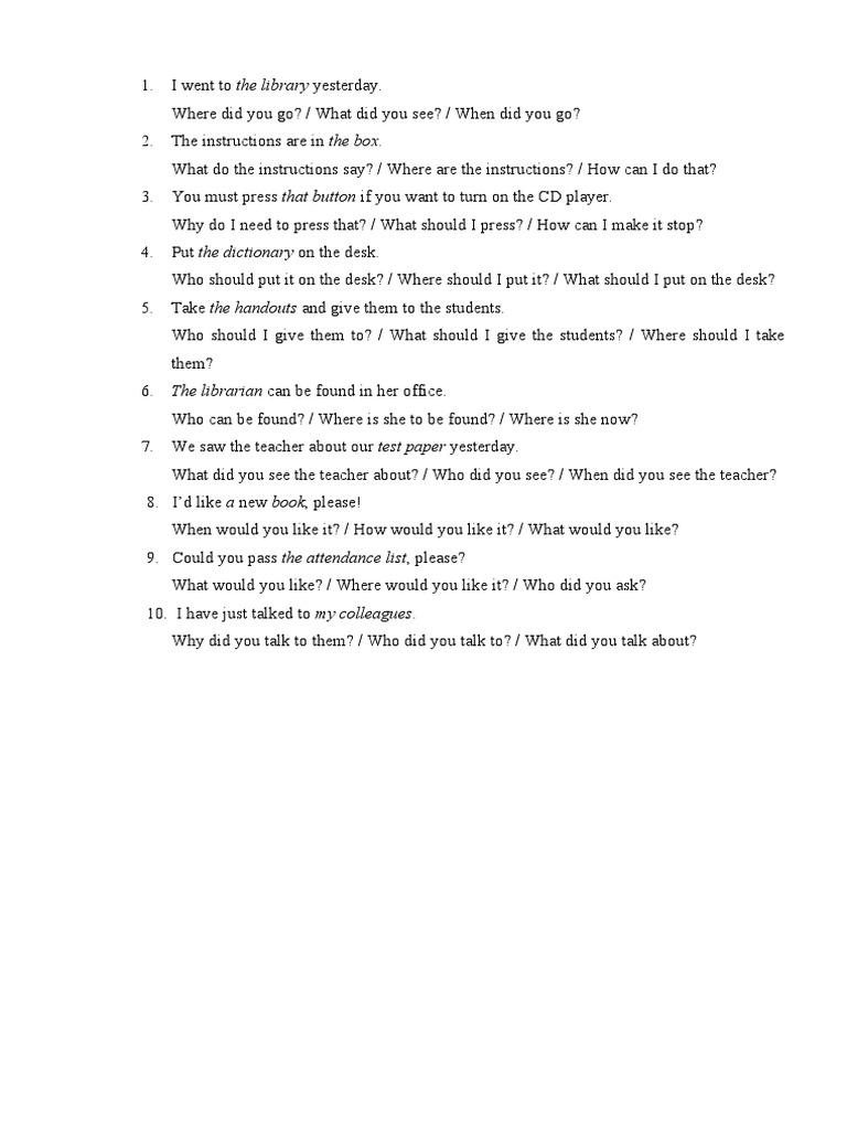 Library Visit and Related Questions | PDF | Language Arts & Discipline ...