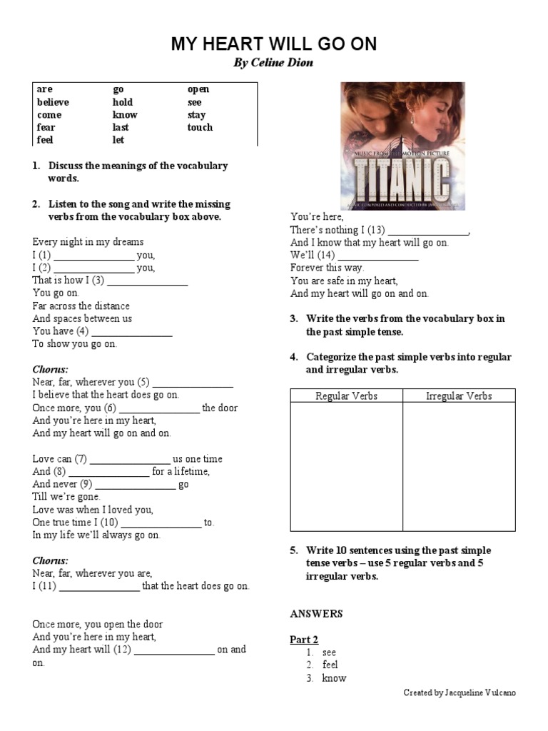 ESL Song Activity Worksheet | PDF | Languages | Language Arts & Discipline