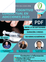 Brochure Curso de Especialización en Terapia Cognitivo Conductual en Adicciones 2020