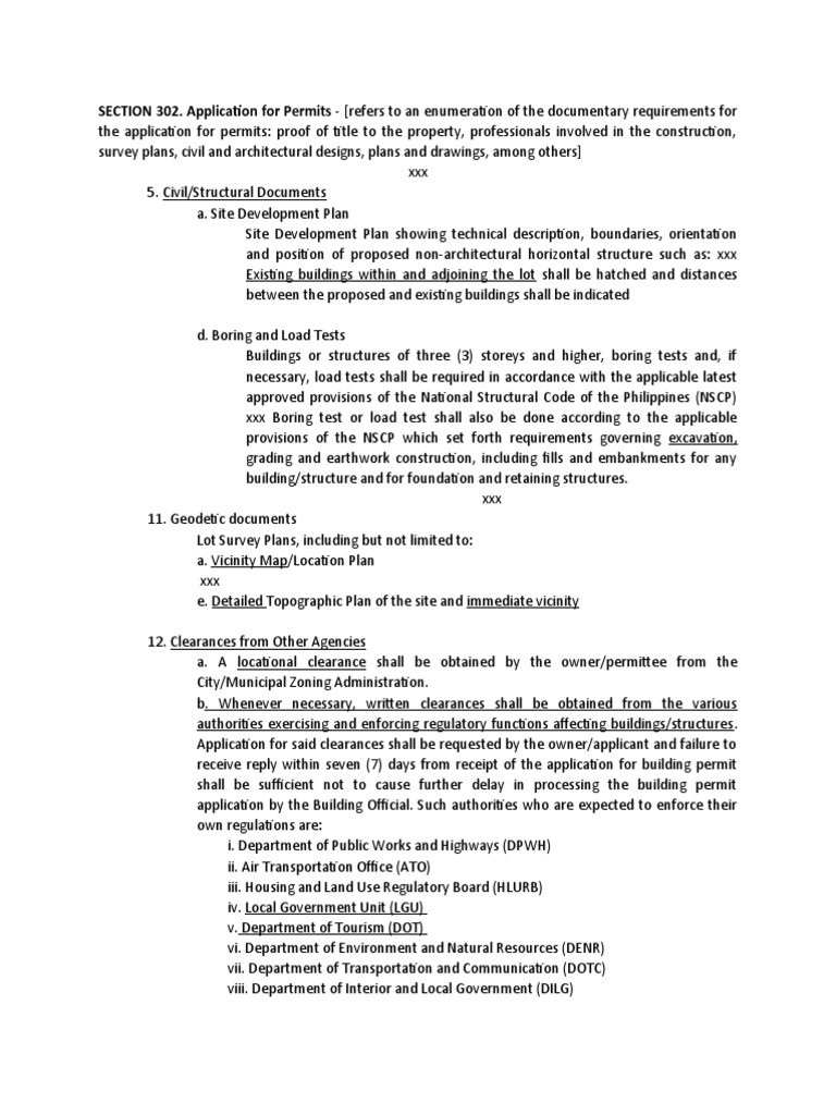 Section 302: Building Permit Requirements | PDF | Government | Business