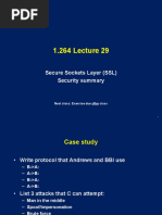 Secure Sockets Layer (SSL) Security Summary: Next Class: Exercise Due After Class