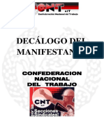 CNT. Decalogo Del Manifestante