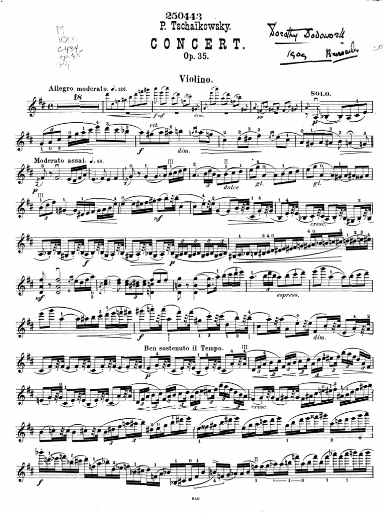 Tchaikovsky Violin Concerto PDF PDF