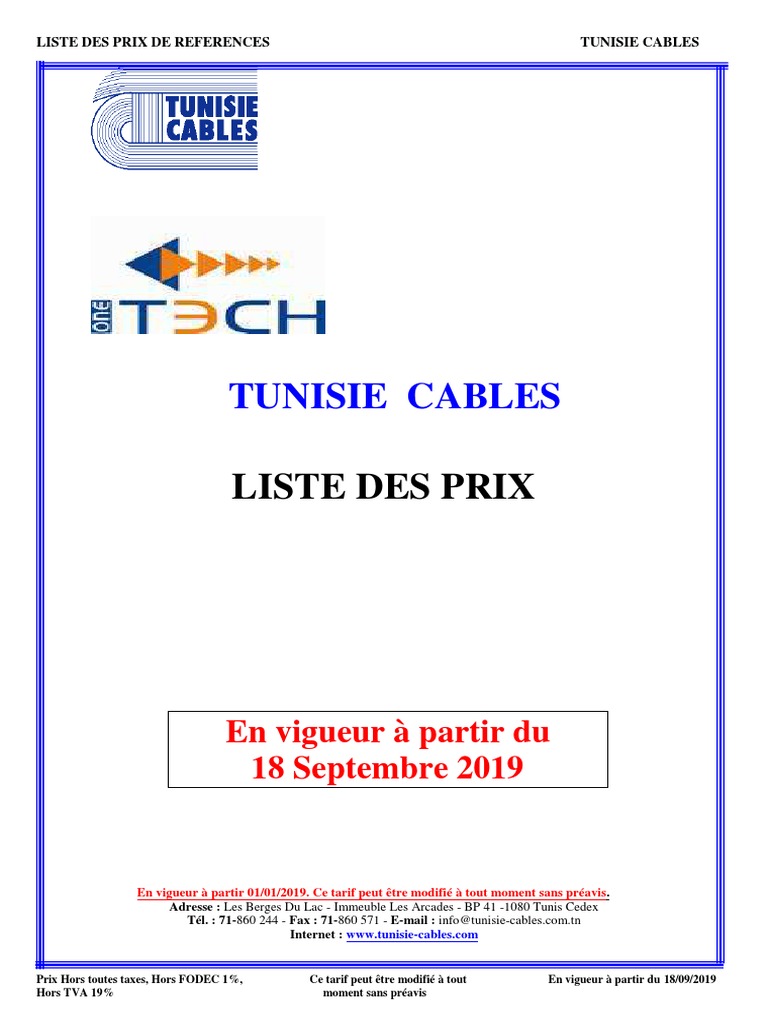 TC Tarif PDF | PDF | Taxe sur la valeur ajoutée | Financement du ...