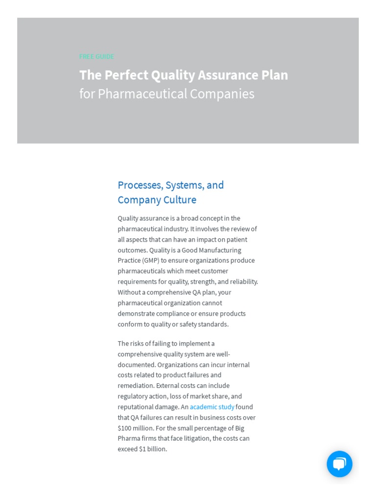 The Pharmaceutical Guide To The Perfect Quality Assurance Plan | PDF ...