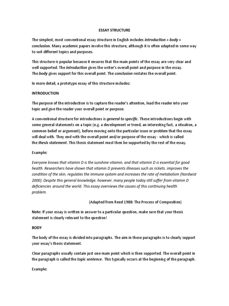 Essay Structure | PDF | Vitamin D | Essays