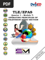 Tle/Epas: Quarter 1 - Module 7: Operating Principles of Television Audio Section