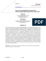 The Influence of Leadership On Employee Perfromance Among Jewellery Artisans in Malaysia