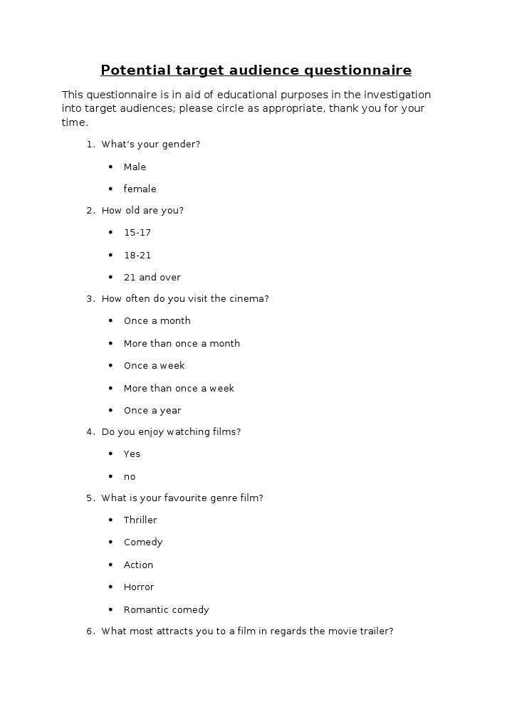 Cinema Audience Insights Survey | PDF