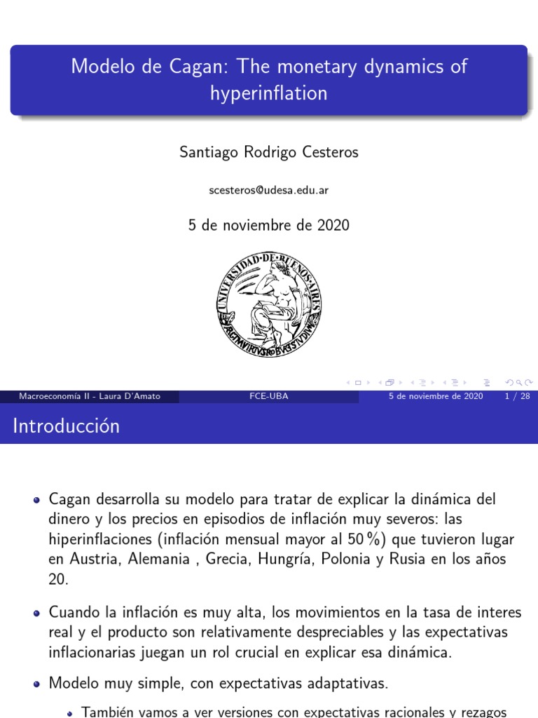 Clase Modelo de Cagan | PDF | Inflación | Macroeconómica
