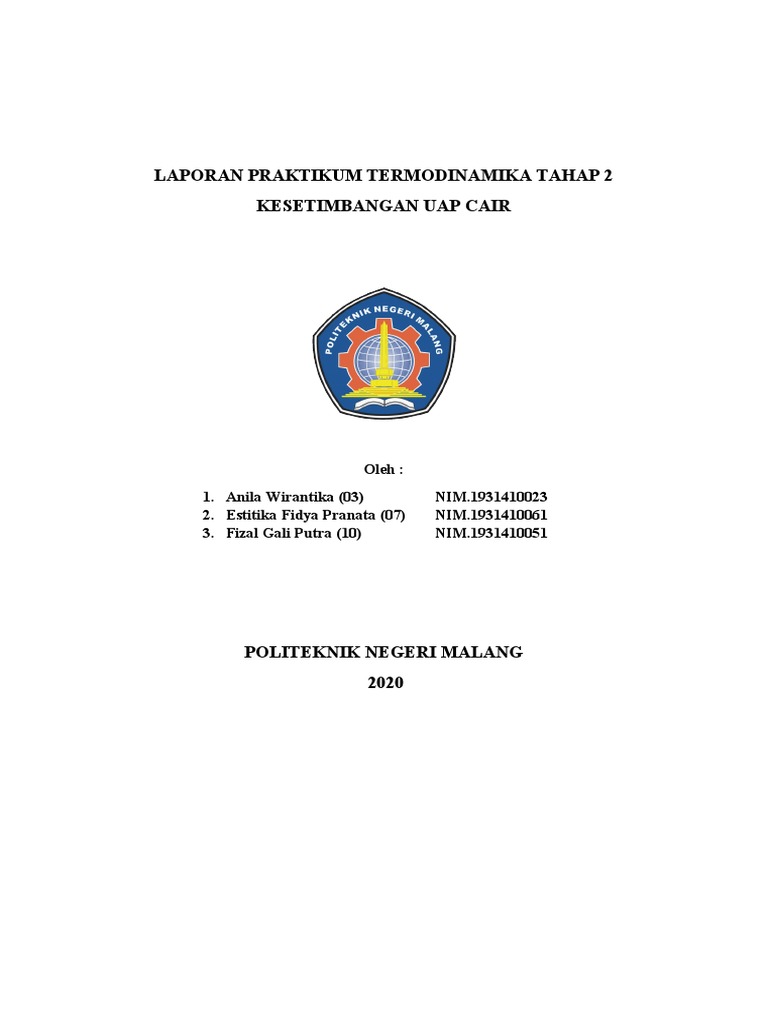 Laporan Praktikum Termodinamika Tahap 2 | PDF