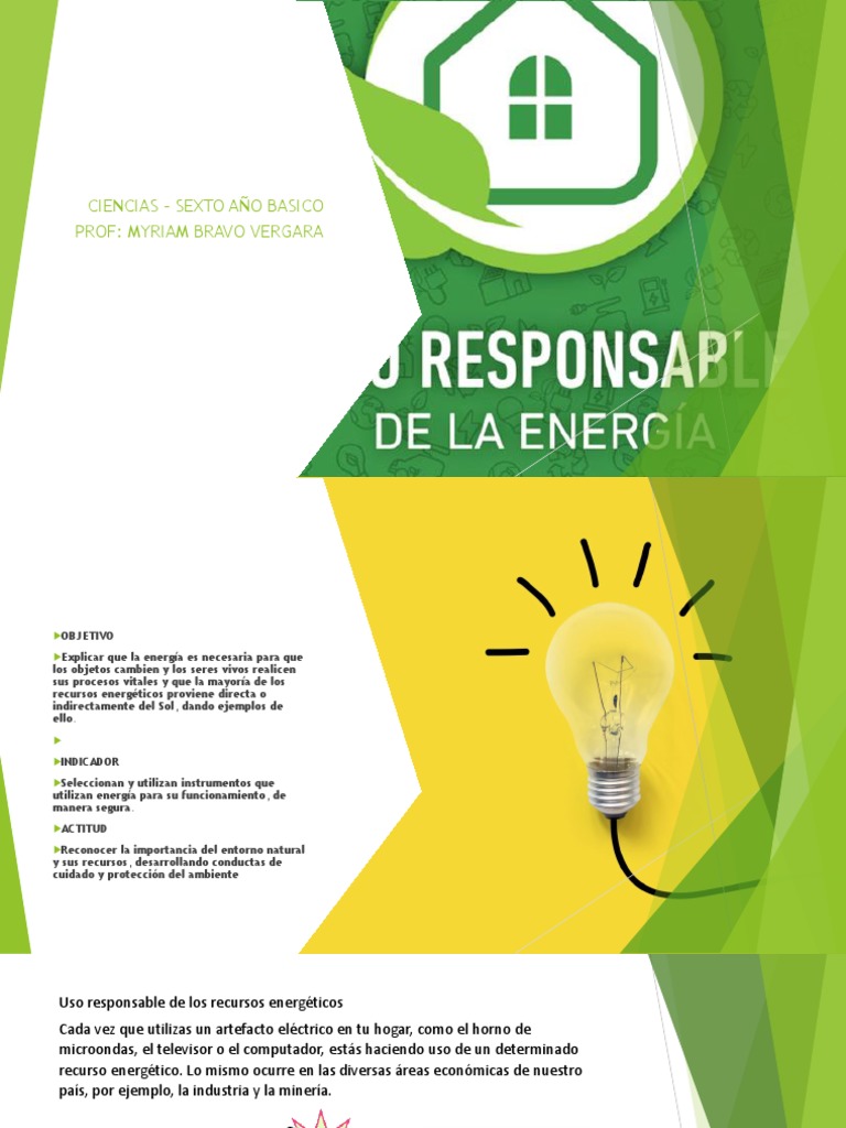 6° Basico Ciencias Naturales Uso Responsable de La Energia | PDF