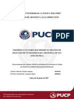 Tesis PUCP - Criterios y Factores Que Definen El Proceso de Selección de Un Franquiciado - Propuesta de Una Guía Técnica