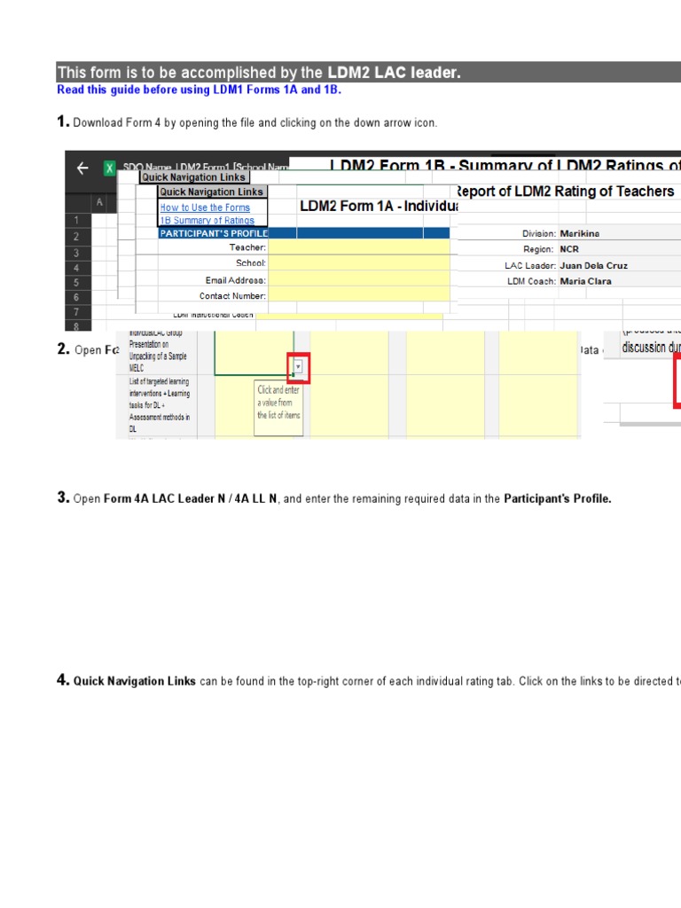 This Form Is To Be Accomplished by The LDM2 LAC Leader.: Read This ...