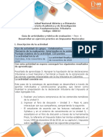 Guía de Actividades y Rúbrica de Evaluación - Unidad 3 - Paso 4 - Desarrollar Un Ejercicio Práctico en Impuestos Nacionales PDF