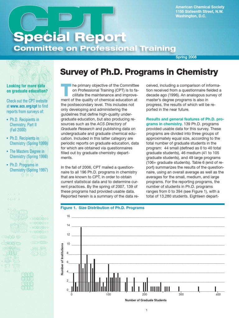 Survey Results of Ph.D. Chemistry Programs | PDF | Doctor Of Philosophy ...