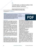 The Effect of Oral Health Status On Elderly Quality of Life in Makassar District, Indonesia