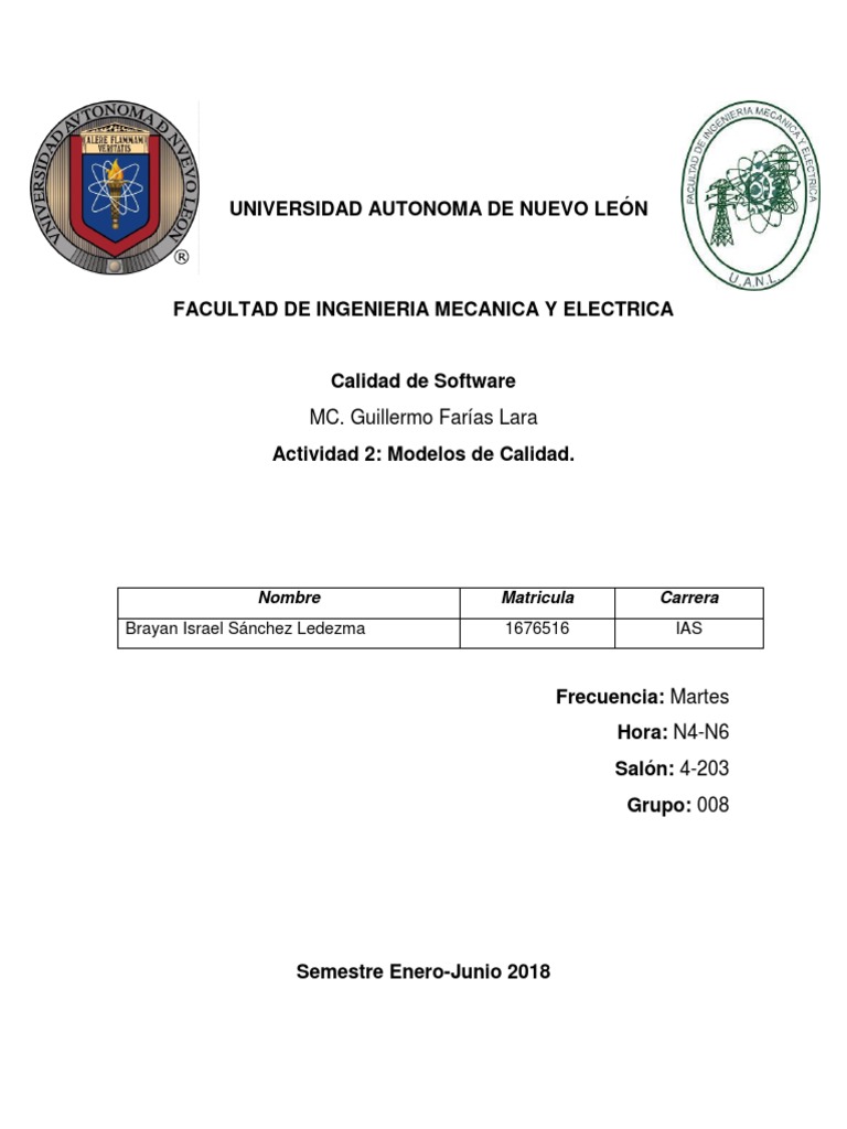 Modelos de Calidad en Software | PDF | Evaluación del ciclo de vida ...