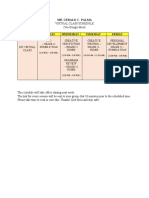 Mr. Palma Virtual Class Schedule