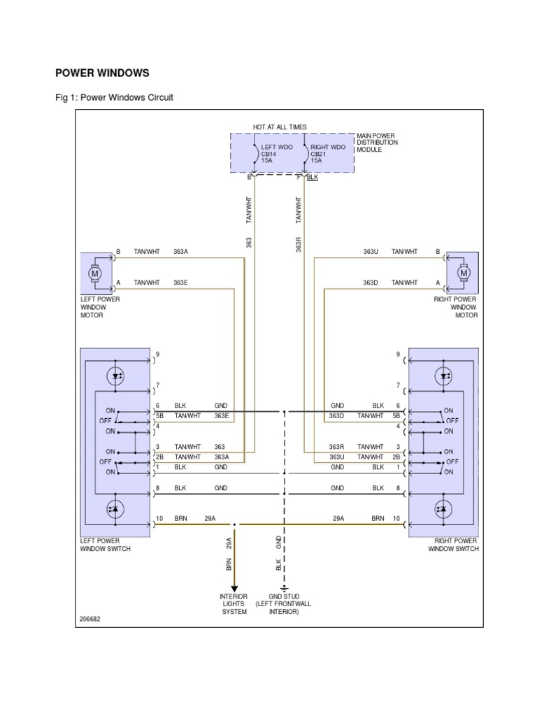 Power Window Wiring Diagram Overview | PDF | Electrical Engineering ...