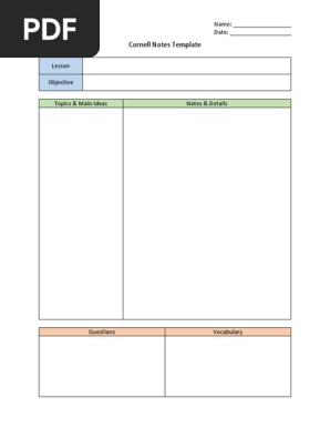 cornell notes blank
