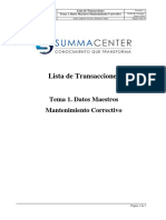 Principales Transacciones Tema 1 (Datos Maestros Mantenimiento Correctivo)