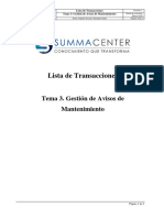 Principales Transacciones Tema 3 (Gestión de Avisos de Mantenimiento)