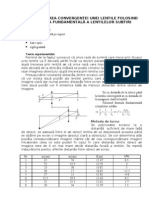 Determinarea Convergentei Unei Lentile Folosind Formula Fundamentala A Lentilelor Subtiri