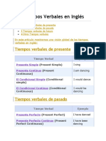 Los Tiempos Verbales en Inglés DIANA