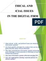 Ethical and Social Issues in The Digital Firm
