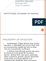 Institutional Statement of Purpose: Antiago ITY Ollege OF Nursing